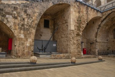 Haçlıların kalesi ya da eski Akko 'nun tarihi bölgesindeki Tapınak Şatosu. Acre ya da Akko bir Unesco Dünya Mirası Sitesi.