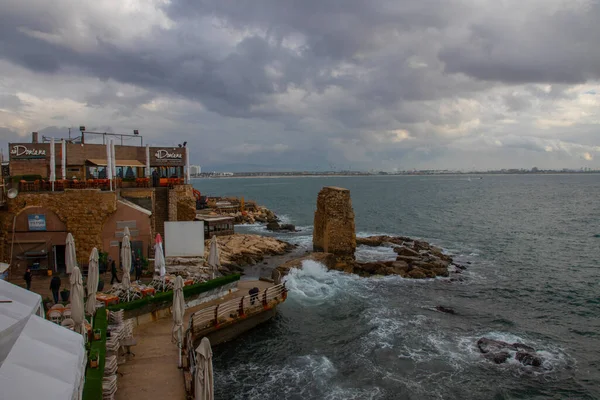 Ambiance Hivernale Dans Vieux Akko Qui Été Classé Patrimoine Mondial — Photo