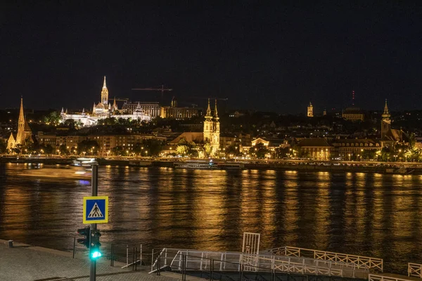 Ночной Пейзаж Budapest Города Показывает Самые Привлекательные Места Этом Городе — стоковое фото