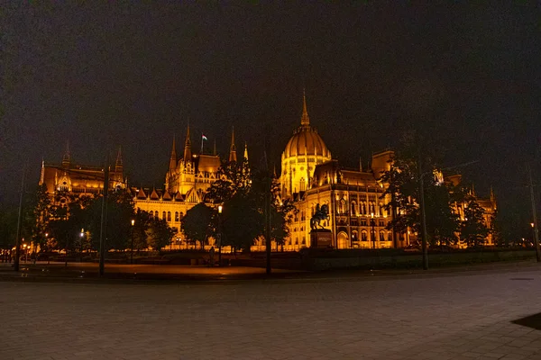 Ночной Пейзаж Budapest Города Показывает Самые Привлекательные Места Этом Городе — стоковое фото