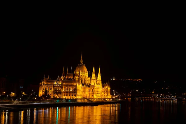 Ночной Пейзаж Budapest Города Показывает Самые Привлекательные Места Этом Городе — стоковое фото