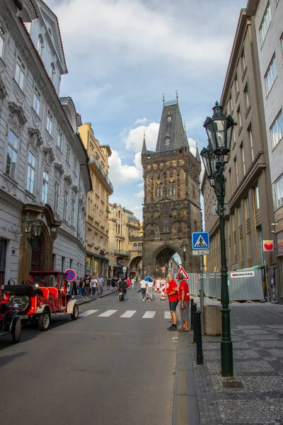 Powder Tower Powder Gate Una Torre Gótica Praga República Checa — Foto de Stock