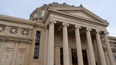 Bükreş, Romanya, 12 Ağustos 2021 - Romanya Atinası 'nın ön manzarası