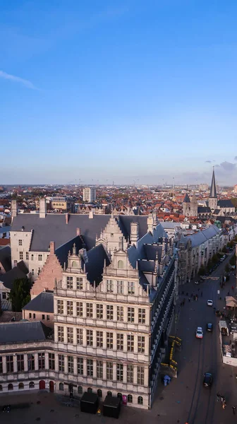 Stadsgezicht Van Gent Tijdens Zonsondergang Met Wolken — Stockfoto