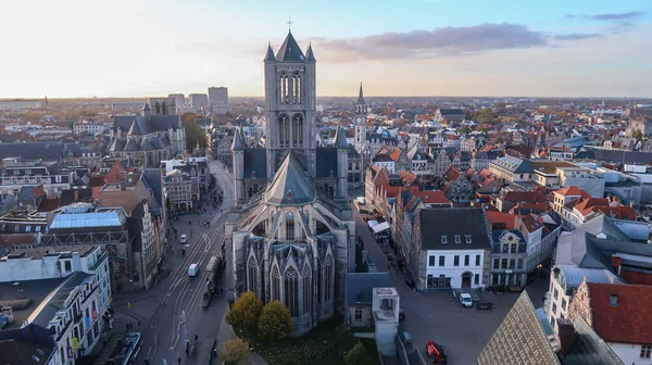 Gent Bélgica Noviembre 2021 Iglesia San Nicolás — Foto de Stock