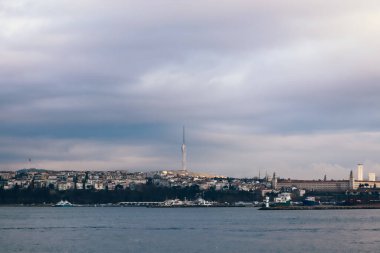 İstanbul ve Türkiye 'nin İstanbul manzarası İstanbul Boğazı' ndan görülüyor