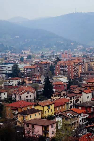 Citiyscape of residence houses and appartment buildings in Bergamo, Italy