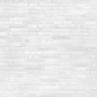Arkaplan ve tasarım sanatı için klasik tarz desenli beyaz gri tuğla duvar dokusu.