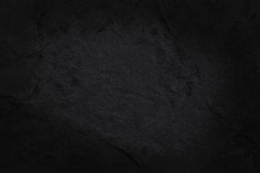 Arka plan ve tasarım çalışmaları için yüksek çözünürlüklü doğal desenli koyu gri kayrak dokusu. Siyah taş duvar.