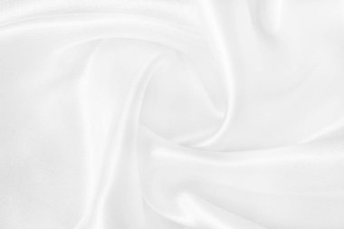Arkaplan ve tasarım için beyaz kumaş kumaş dokusu, güzel buruşmuş ipek ya da keten deseni.