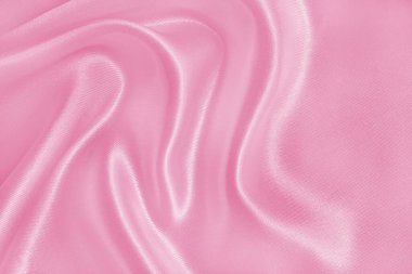 Arkaplan ve tasarım için pembe kumaş dokusu, güzel buruşuk ipek ya da keten deseni.