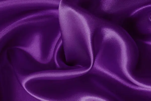 背景やデザインアート作品のための紫色の布のテクスチャ シルクやリネンの美しいしわのパターン — ストック写真