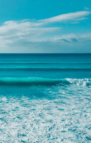 Aerial View Turquoise Sea Water Currents Seaside — Fotografia de Stock