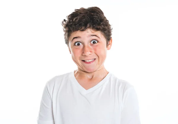 Portrait of young and cute teenager isolated on white — Stock Photo, Image