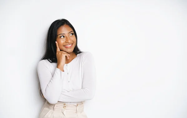 Nice white background portrait of beautiful young black woman — Stock Photo, Image