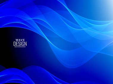 Mavi renk soyut dalga tasarım arka plan vektörü