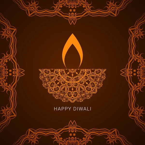 Hermoso Indio Diwali Festival Saludo Diseño Vector — Archivo Imágenes Vectoriales