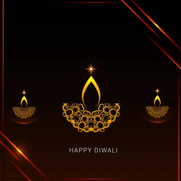 Beau Diwali Indien Festival Salutation Design Vecteur — Image vectorielle