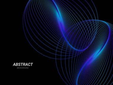 Soyut geometrik renkli modern mavi akış çizgileri model arkaplan vektörü