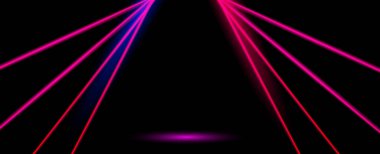 Soyut geometrik gradyan kırmızı neon çizgileri illüstrasyon banner model arkaplan vektörü