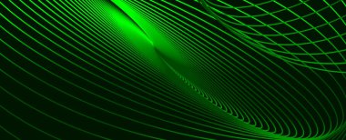 Soyut geometrik yeşil çizgiler illüstrasyon banner model arkaplan vektörü