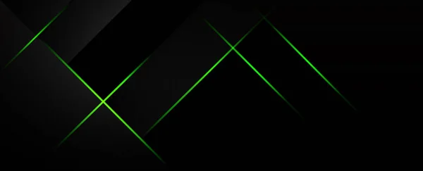 Abstract Geometric Green Neon Effect Lines Illustration Banner Pattern Background — Stock vektor