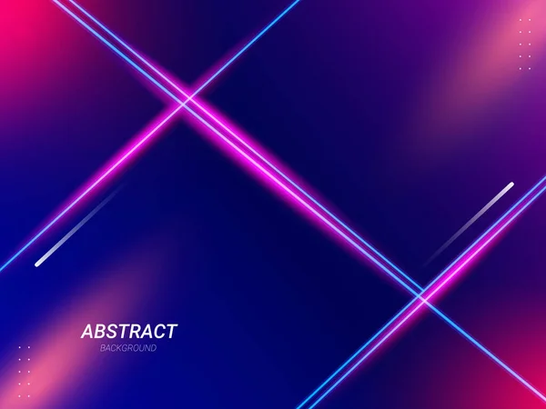 Abstract Geometrische Blauwe Gradiënt Neon Lijnen Illustratie Banner Patroon Achtergrond — Stockvector