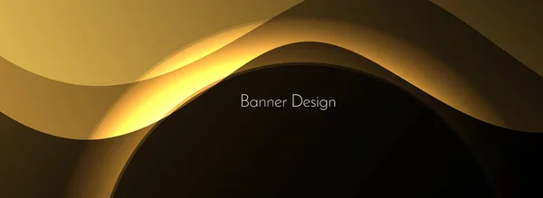 Abstract Geometrisch Patroon Goud Elegante Moderne Banner Vector — Stockvector