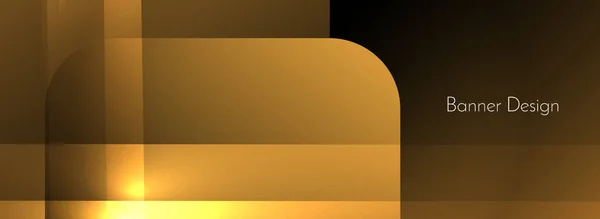 抽象幾何学模様ゴールドエレガントな現代のバナーベクトル — ストックベクタ