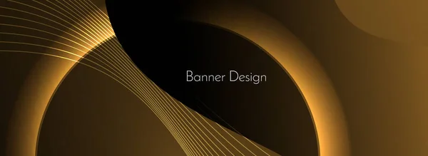 Abstract Geometric Pattern Gold Elegant Modern Banner Vector — Stockvektor