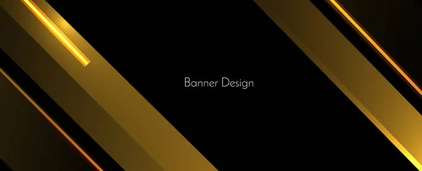 Abstract Geometrisch Patroon Goud Elegante Moderne Banner Vector — Stockvector