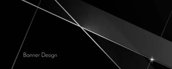 Oscuro Geométrico Negro Abstracto Fondo Elegante Diseño Patrón Vector — Vector de stock