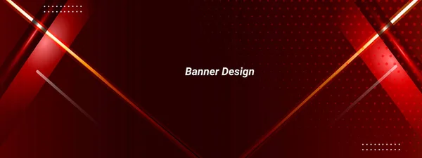 Moderno Elegante Vermelho Abstrato Geométrico Elegante Banner Padrão Fundo Vetor — Vetor de Stock