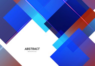 Soyut geometrik dekoratif mavi ve kırmızı renk tasarımı renkli arkaplan vektörü