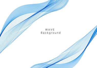 Pürüzsüz mavi dekoratif dalga tasarım arka plan vektörü