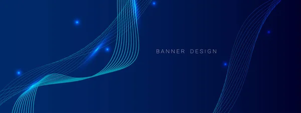 Abstract Blauwe Dynamische Flyer Achtergrond Met Glanzende Lijnen Vector Illustratie — Stockvector