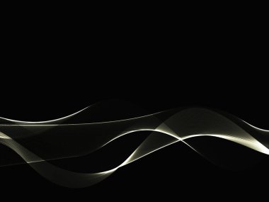 Koyu arkaplan vektöründe gümüş akışı tasarımı