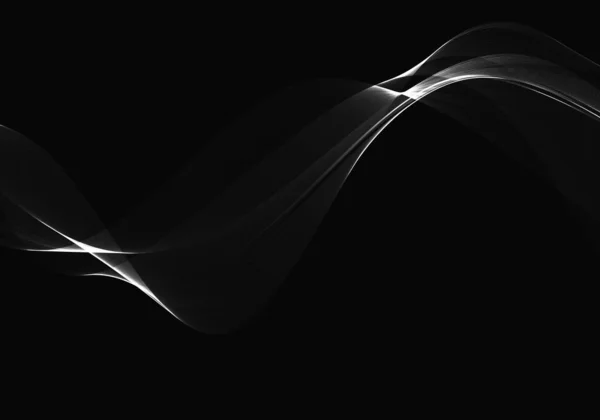 Silver Flowing Wave Design Dark Background Vector — Stockový vektor