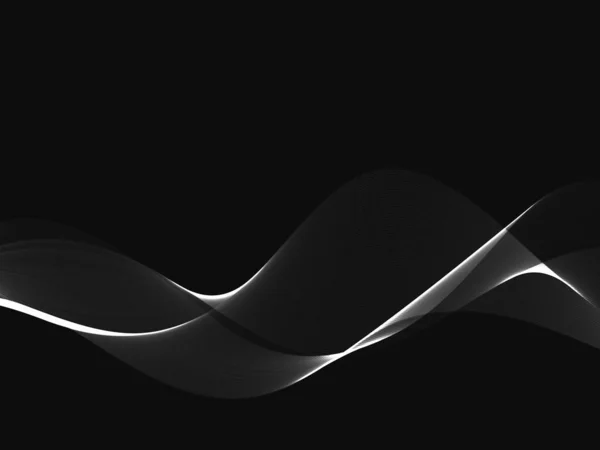 Silver Flowing Wave Design Dark Background Vector — Archivo Imágenes Vectoriales