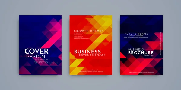 Colorful Modern Gradient Covers Brochure Template Set Vector — Stock Vector