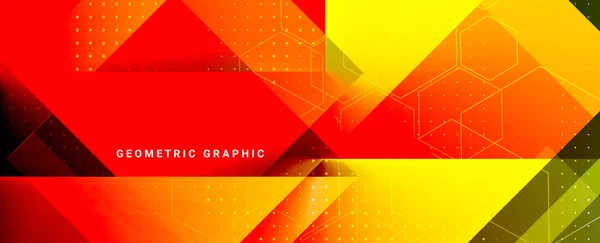 Résumé Géométrique Dynamique Design Coloré Fond Vecteur — Image vectorielle