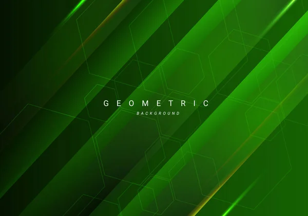 Diseño Verde Geométrico Abstracto Dinámico Moderno Vector Fondo Gráfico — Vector de stock