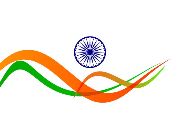 Abstrakt Tricolor Indian Flagga Bakgrund Illustration Vektor — Stock vektor