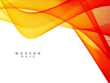 Soyut dinamik stil kırmızı ve sarı dekoratif dalga arkaplan vektörü