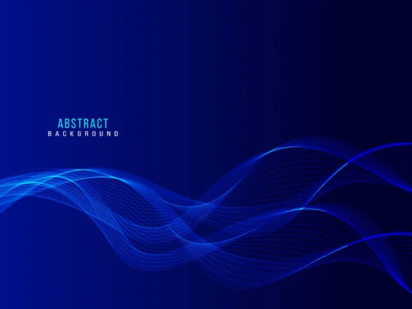 Onda Lisa Abstracta Azul Vector Fondo Oscuro — Vector de stock