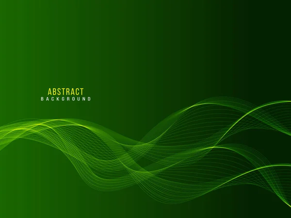 Moderní Zelená Abstraktní Stylový Transparentní Vlna Design Pozadí Vektor — Stockový vektor