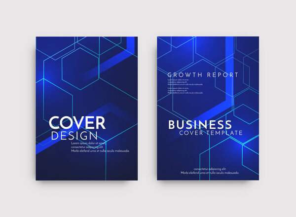 Modern brochure template geometric design set vector
