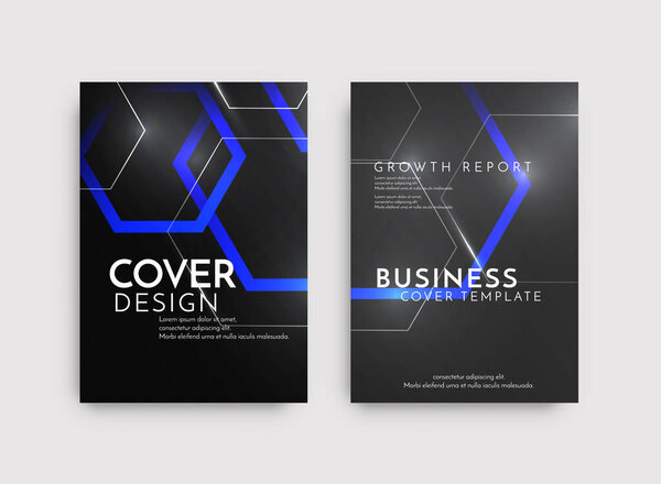 Modern brochure template geometric design set vector
