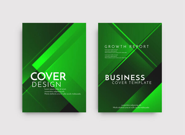 Modern brochure template geometric design set vector