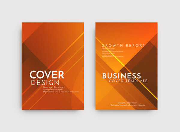 Modern brochure template geometric design set vector